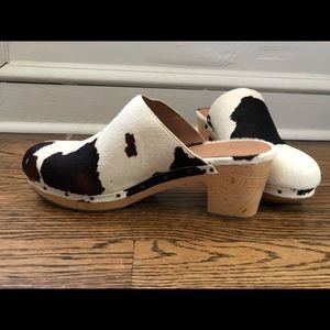Madewell The Ayanna Clog in Cow Print Calf Hair